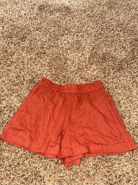 Women's Coral  Elastic-Waist Shorts- Brand New